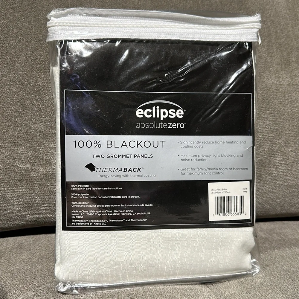 🥰🥰Eclipse Kylie Energy Saving Blackout Grommet Top Set of 2 Curtain Panels🥰🥰